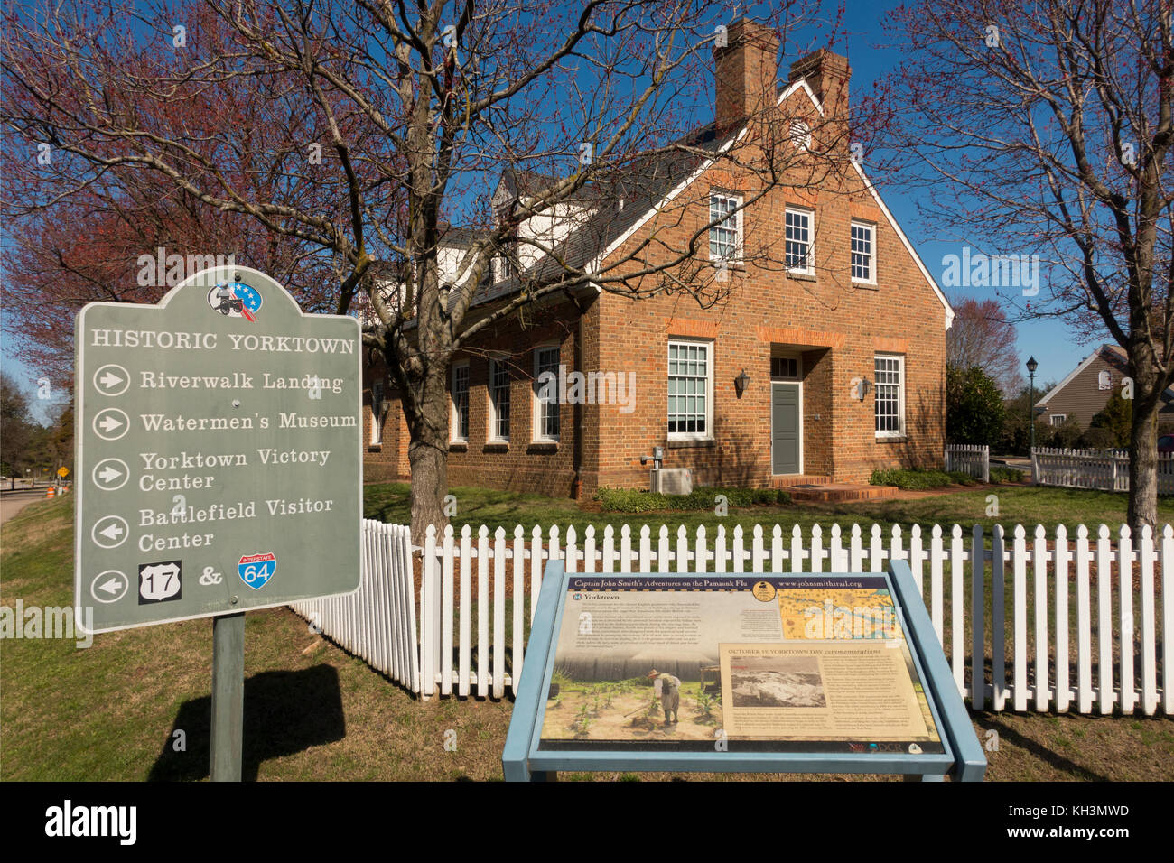 Historische Yorktown John Smith Trail Karte Stockfoto