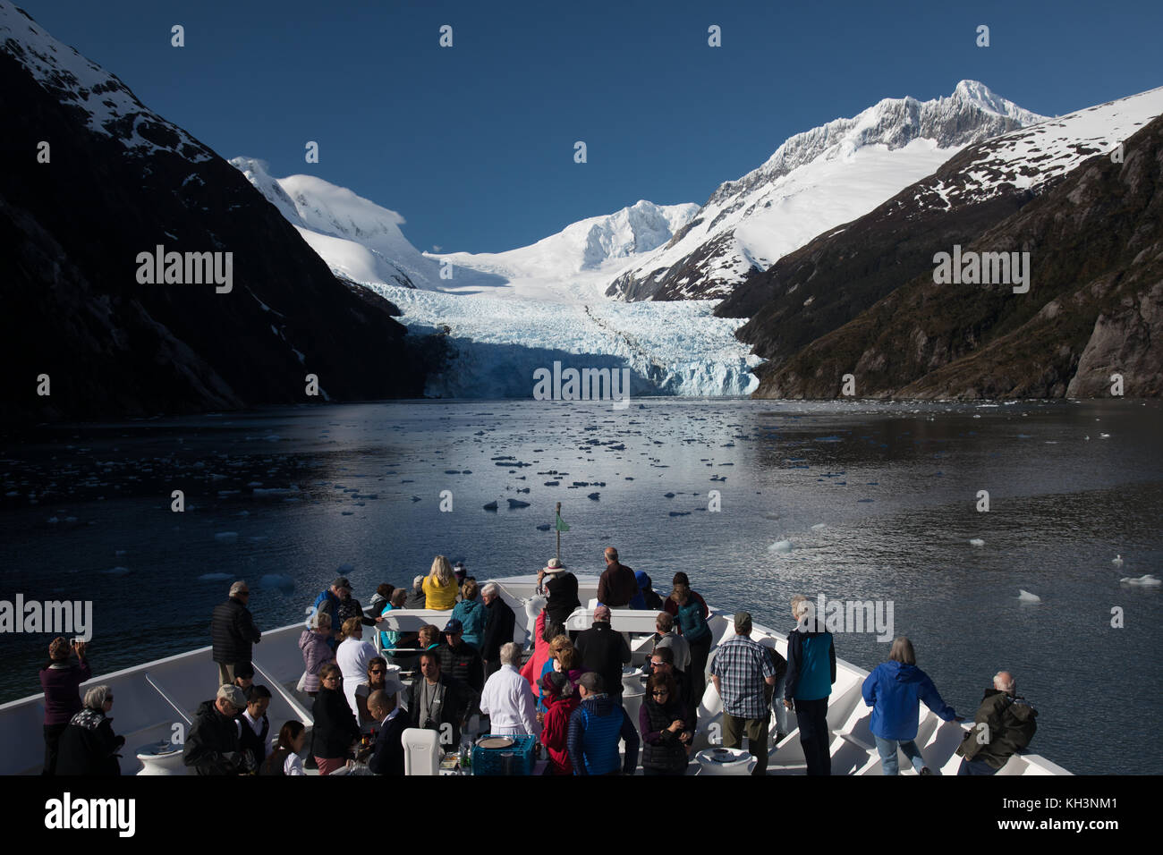 Die atemberaubende Landschaft des Garibaldi Gletscher aus den Beagle Kanal in die chilenischen Fjorde Patagoniens Chile Stockfoto