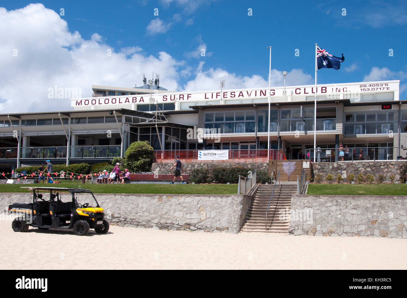 Mooloolaba Surf Lifesaving Club, gegründet 1922, an der Sunshine Coast, Queensland, Australien Stockfoto