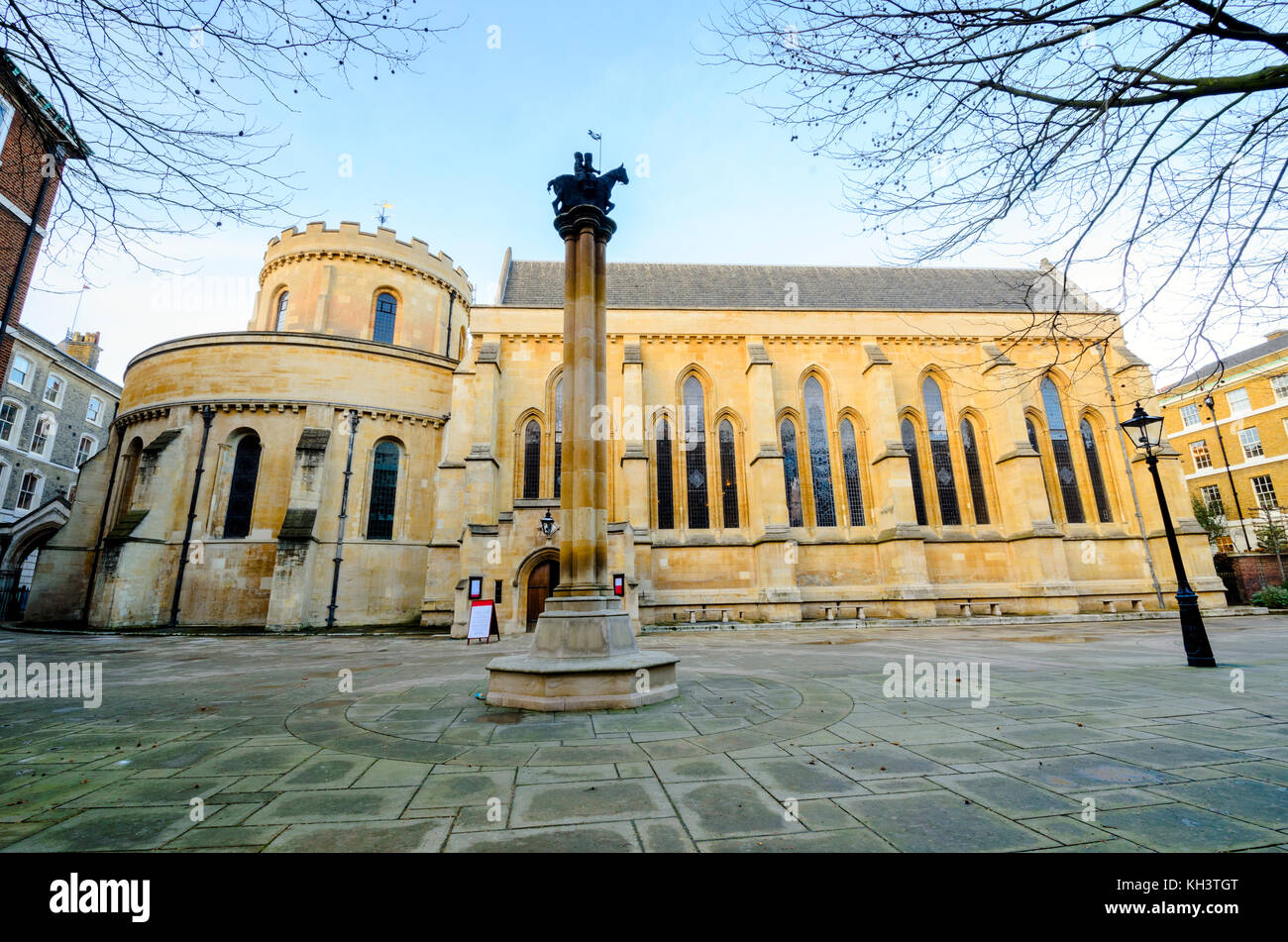 Temple Church, Ende 12. Jahrhundert, Kirche in der City von London zwischen Fleet Street und die Themse, von den Tempelrittern, da ihr Englisch in der Zentrale - London, England gebaut Stockfoto