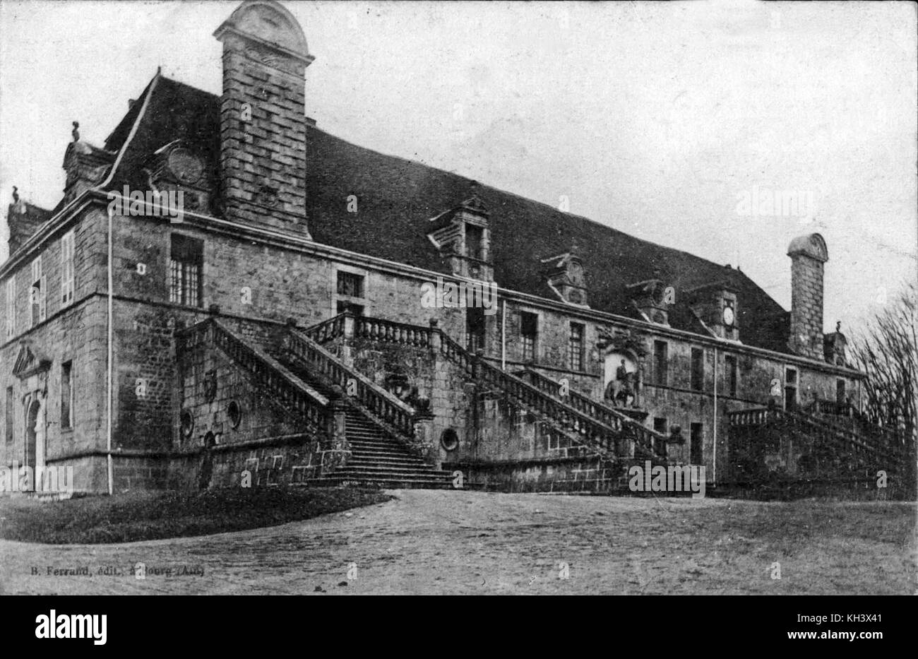 Die großen Stallungen am Château de Chaumont-la-Guiche, südöstliche Fassade der Stallungen des Château de Chaumont-la-Guiche in Saint-Bonnet-de-Joux, Frankreich; entworfen vom Architekten François Blondl Stockfoto