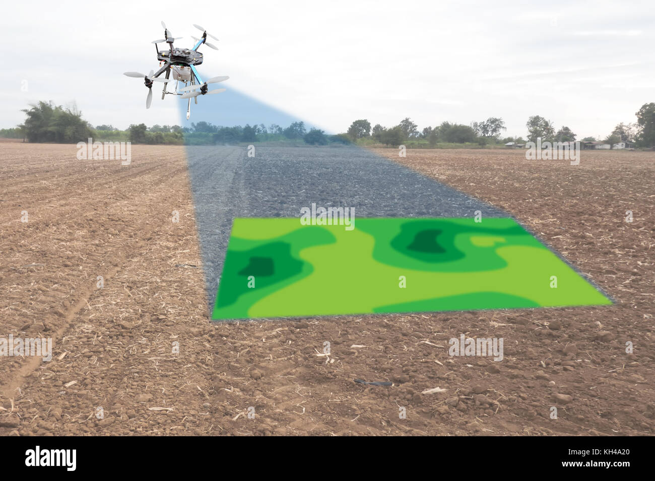 Drone für Landwirtschaft, Drone verwenden Sie für verschiedene Bereiche wie  Forschung Analyse, Sicherheit, Rettung, Gelände Scanning Technologie,  Überwachung Boden Hydratation, yie Stockfotografie - Alamy