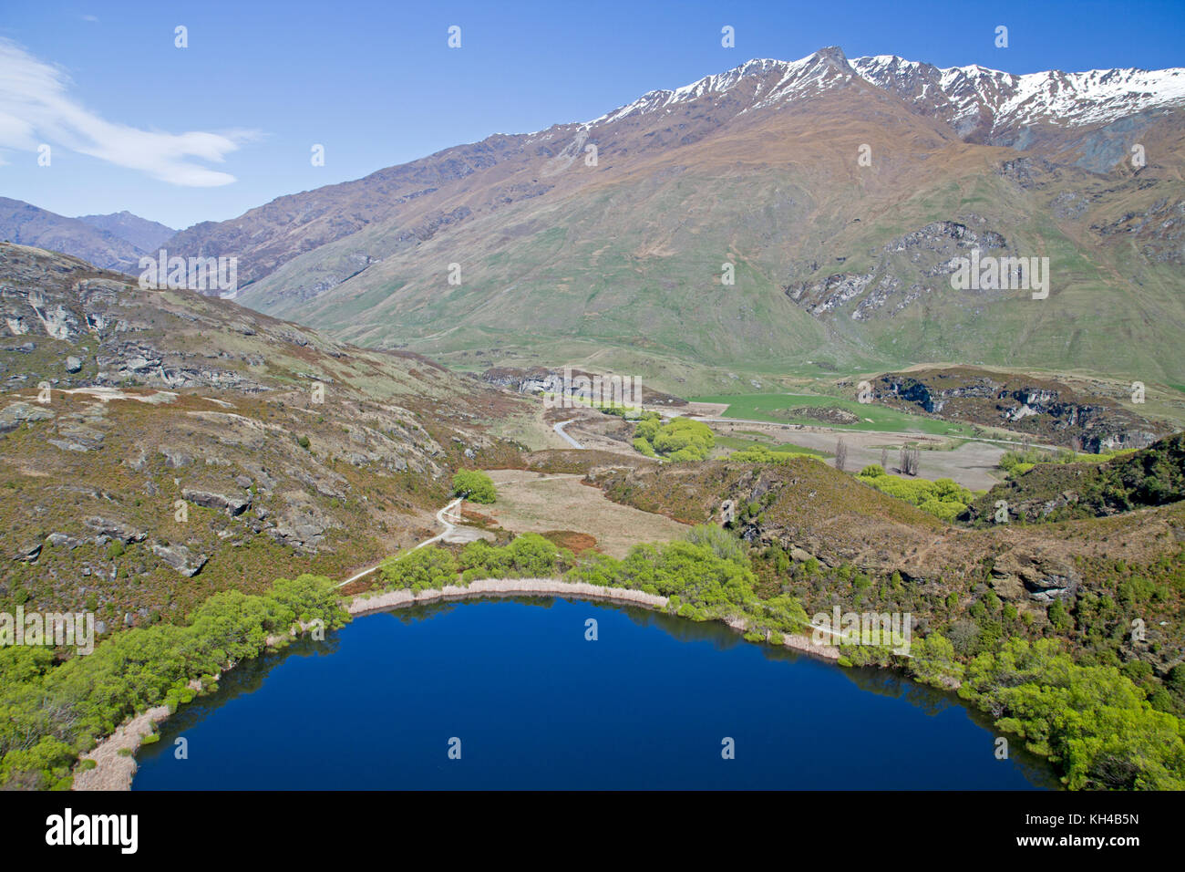 Diamond See und die Berge in der Nähe von Wanaka Stockfoto