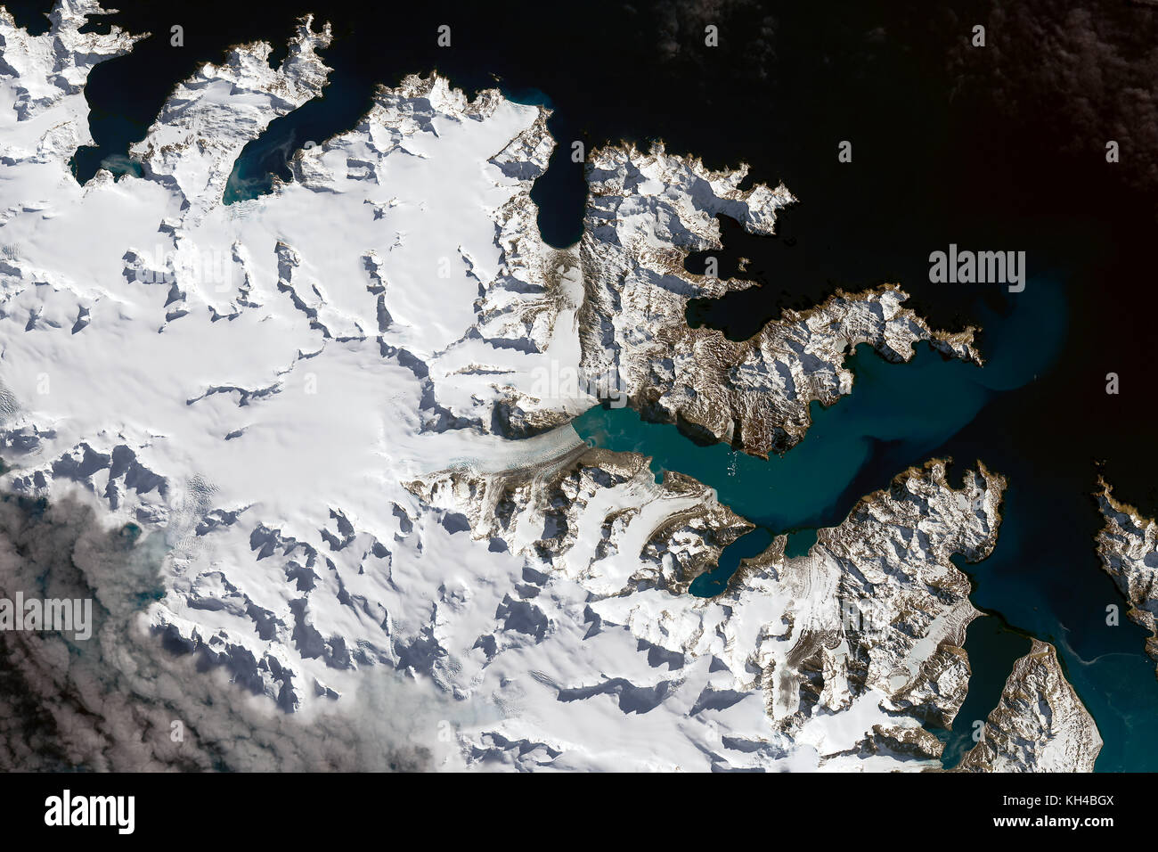 Gletscher von Südgeorgien und die Südlichen Sandwichinseln September 14, 2016, von der NASA Stockfoto
