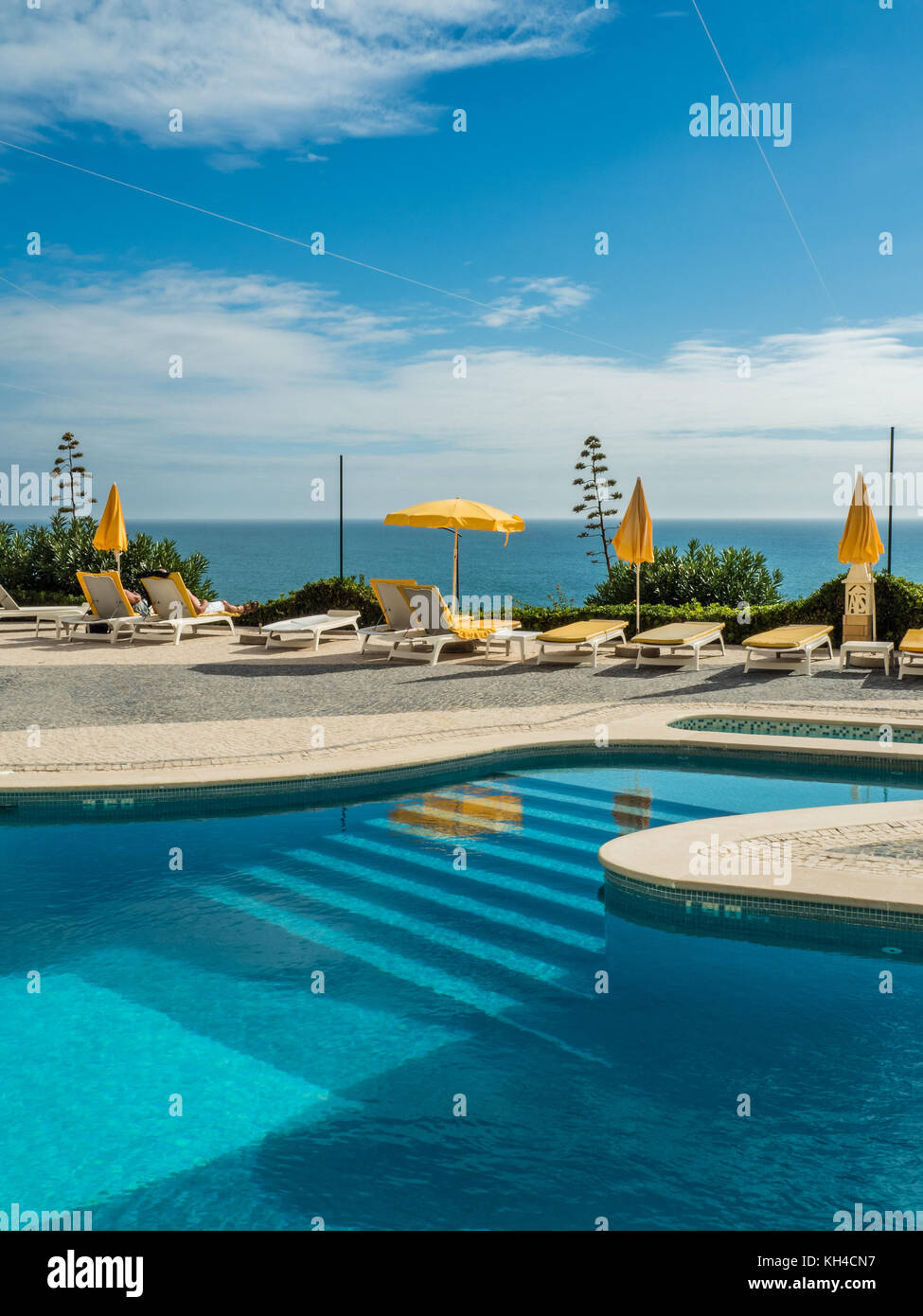 Carvoeiro Ferienanlage auf der südlichen portugiesischen Küste des Atlantiks. Stockfoto