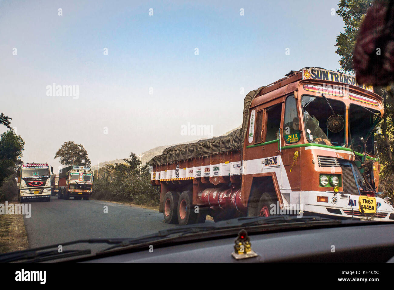 Lkw Chowka, Kandra Straße, Jharkhand, Indien, Asien Stockfoto
