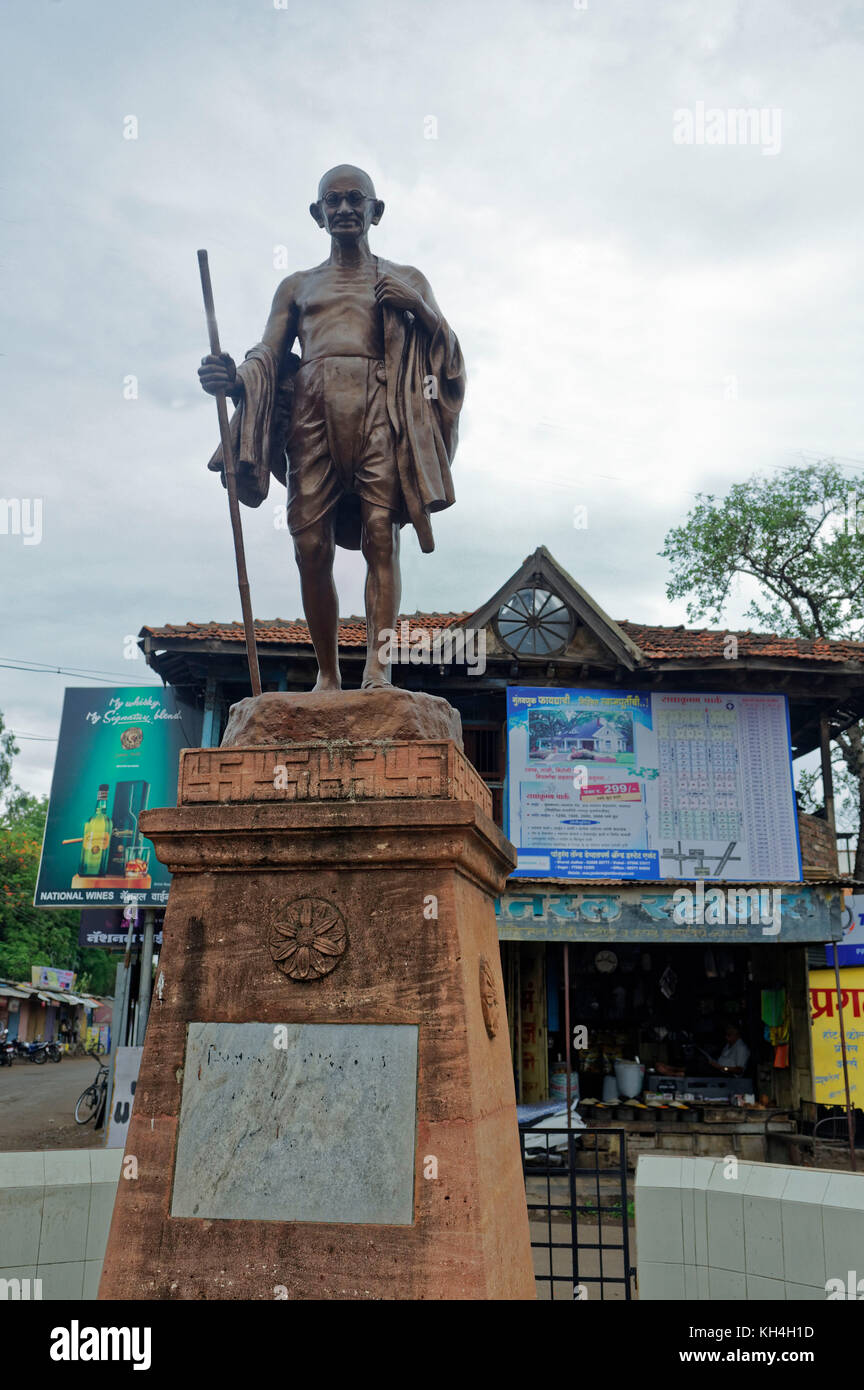 Mahatma Gandhi Statue, miraj, Maharashtra, Indien, Asien Stockfoto