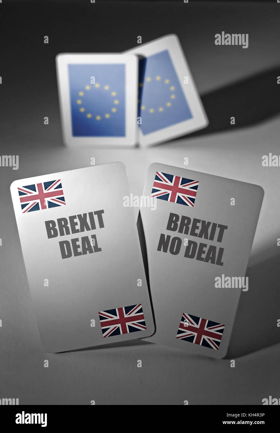 Karten mit brexit Deal gekennzeichnet und Kein Abkommen Stockfoto