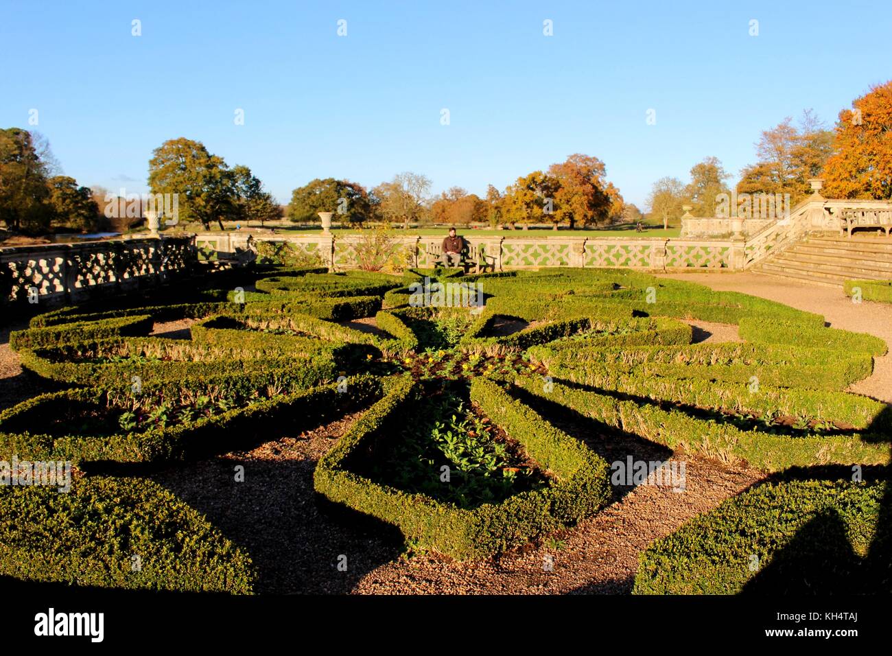 Die Gärten von Charlecote Park. Stockfoto