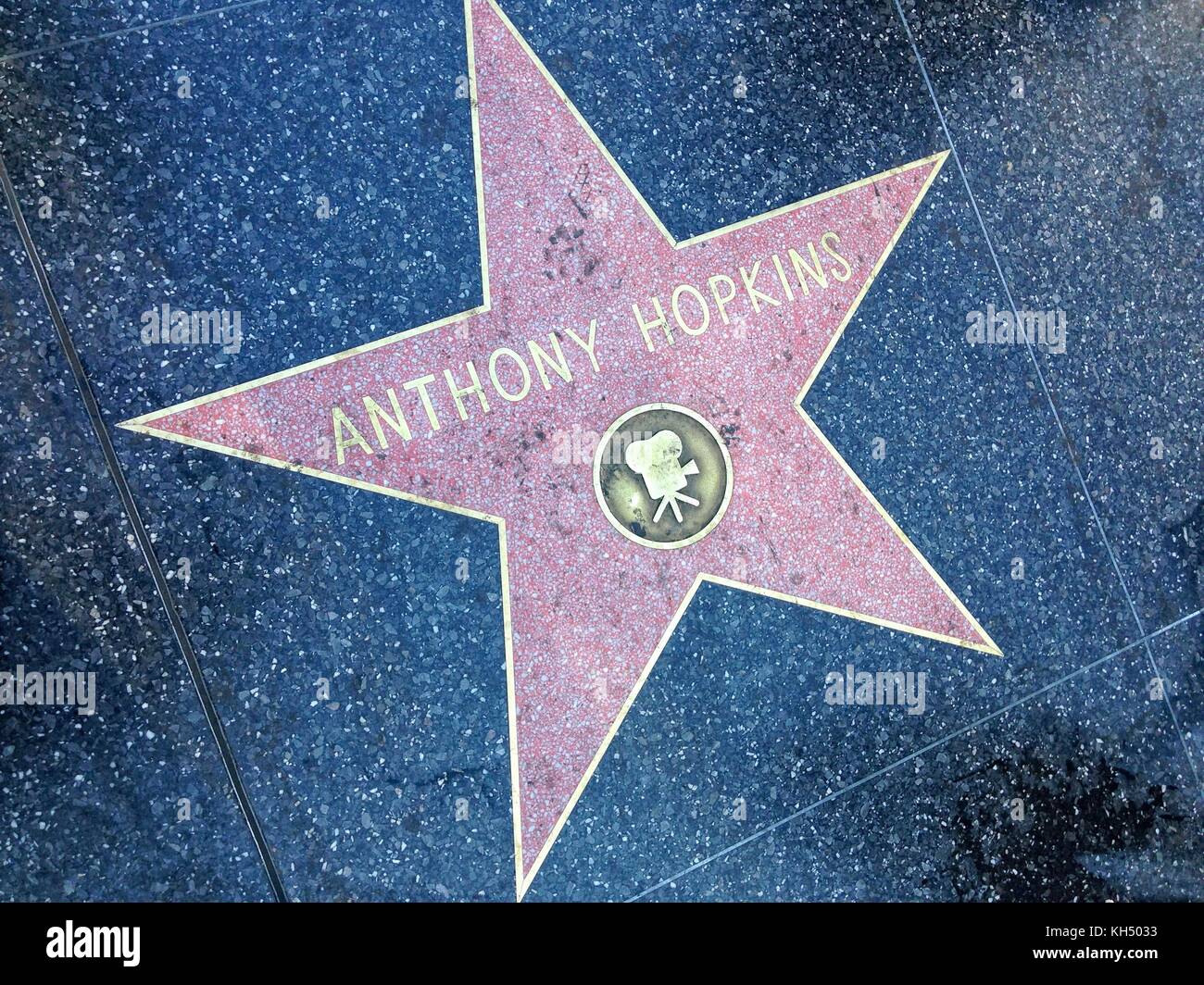 Hollywood, Kalifornien - 26. Juli 2017: Anthony Hopkins Hollywood Walk of Fame Star am 26. Juli 2017 in Hollywood, CA. Die meisten berühmten Rolle als cannib Stockfoto