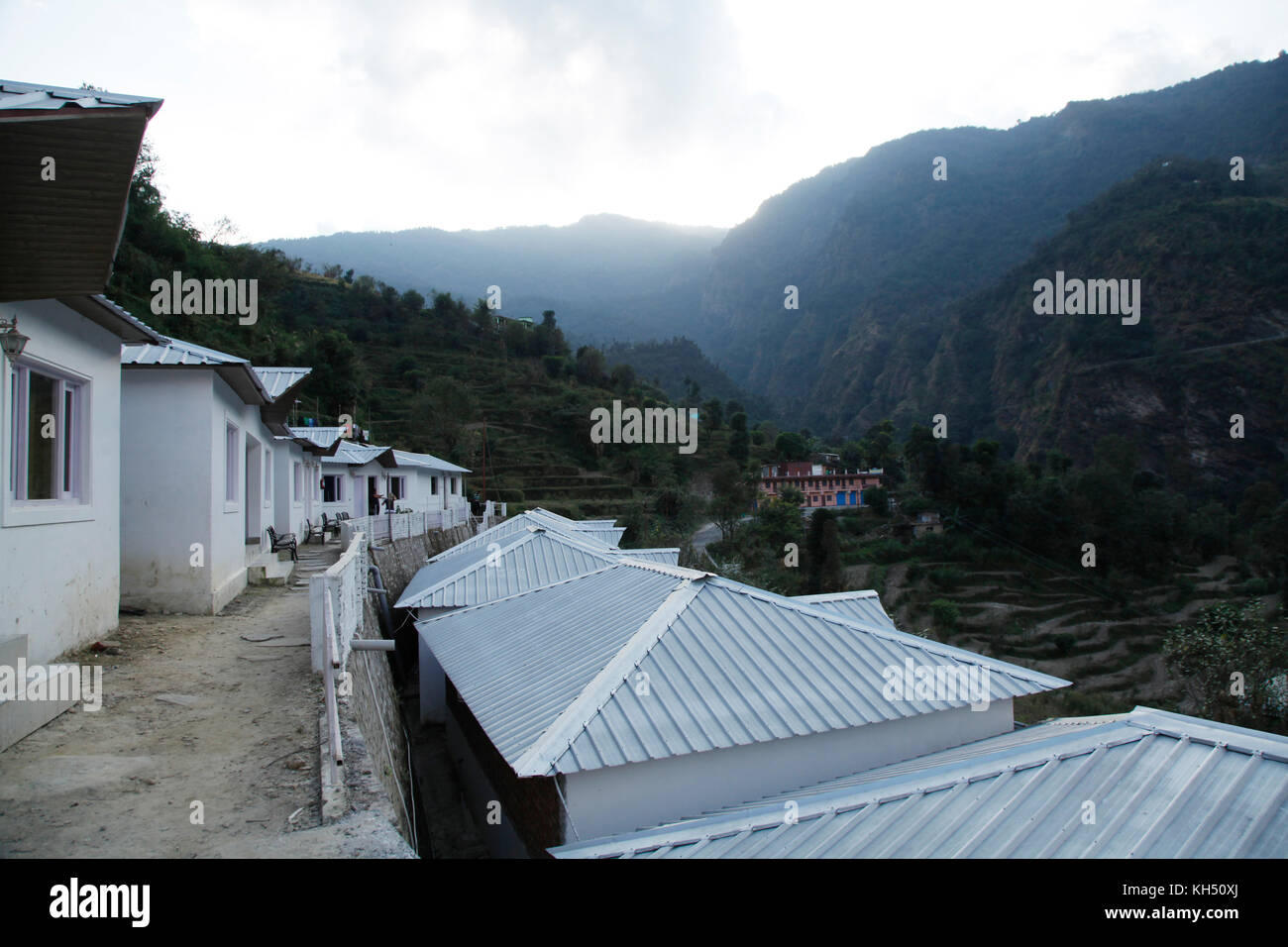 Himalaya Resort, Rich 3-Sterne-Kategorie Resort, Uttrakhand, Indien. (Copyright © Saji Maramon) Stockfoto