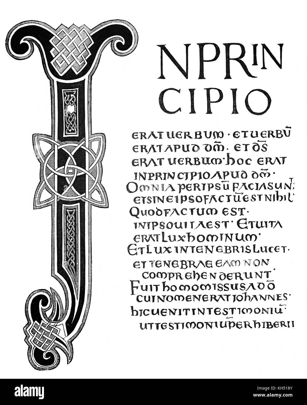 Ein Faksimile des lateinischen Evangelien von AEthelstan oder Athelstan (894-939), König der Angelsachsen an der Kirche von Canterbury von 924 bis 927 präsentiert und König der Englischen von 927 auf 939. Stockfoto
