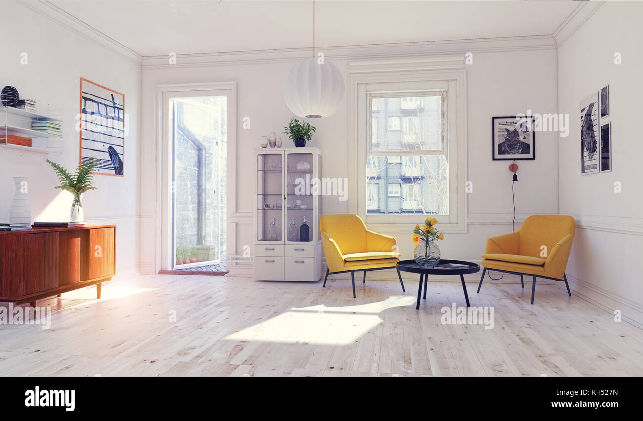 Das moderne Interieur. skandinavischen Flair. 3D Rendering ... Das moderne Interieur. skandinavischen Flair. 3D Rendering ...