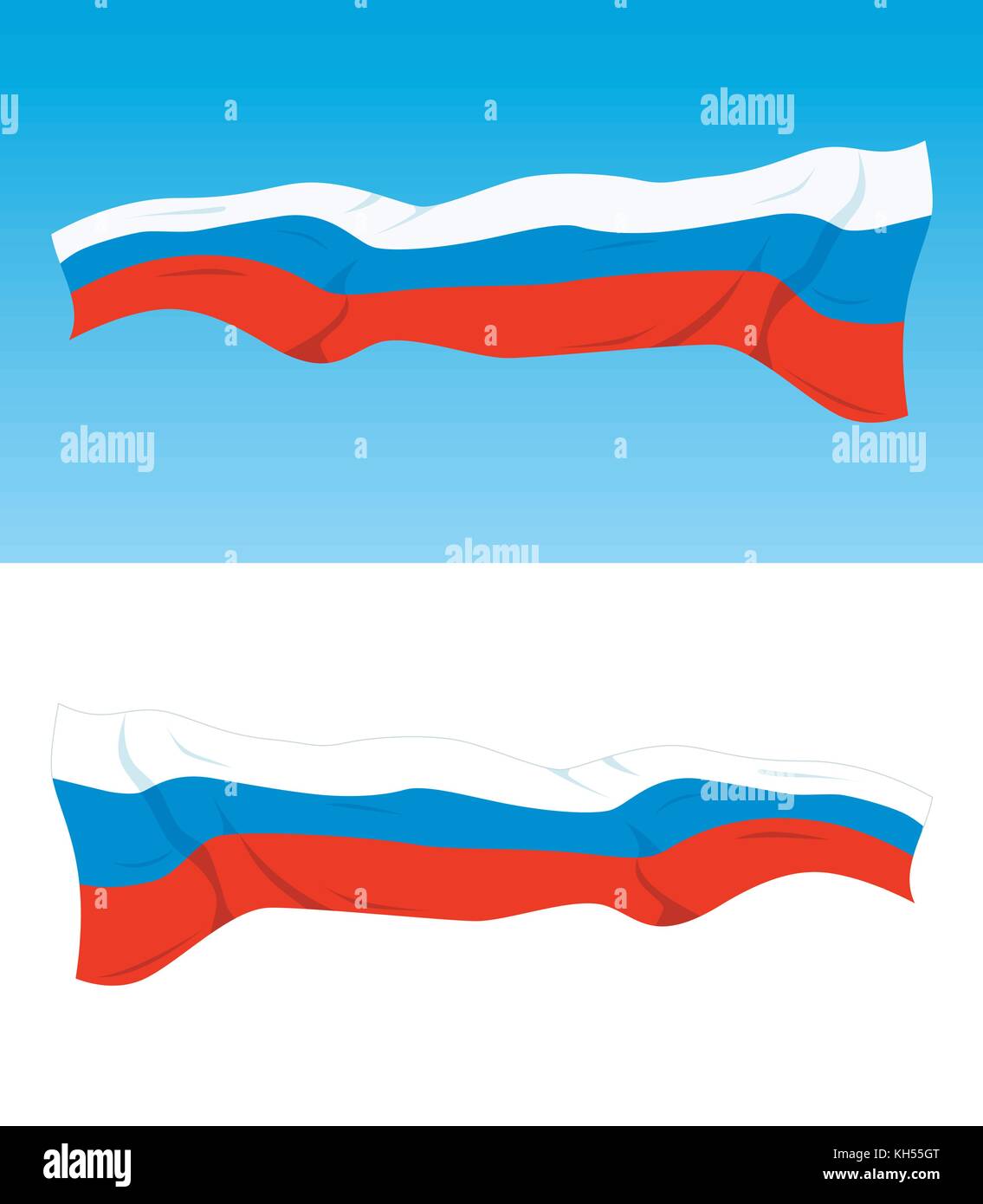 Russische Flagge auf difrent Hintergründe Stock Vektor