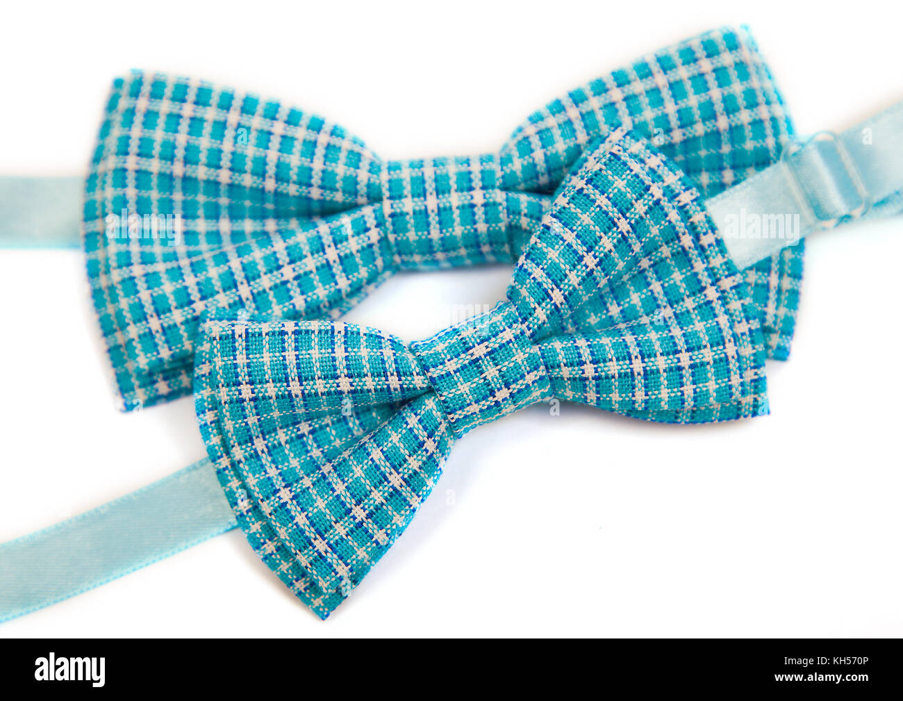 Smaragd Farbe Bow Tie in Zeilen, Luxus, große und kleine Stockfoto