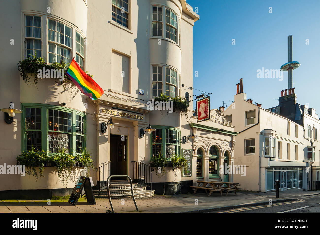 Herbstnachmittag in Brighton City Centre, East Sussex, England. Stockfoto