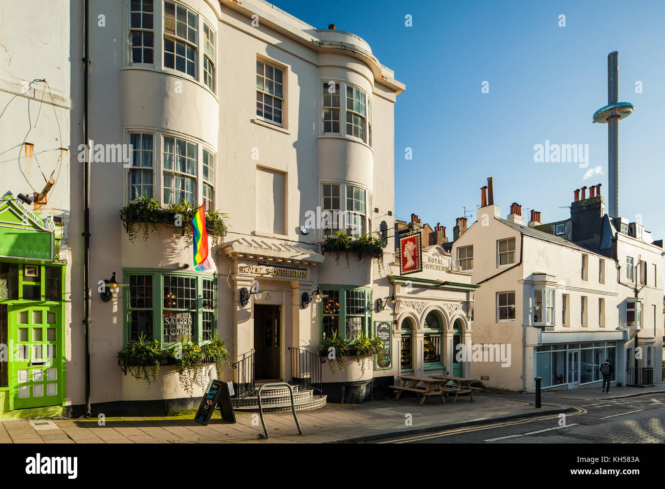 Herbstnachmittag in Brighton City Centre, East Sussex, England. Stockfoto