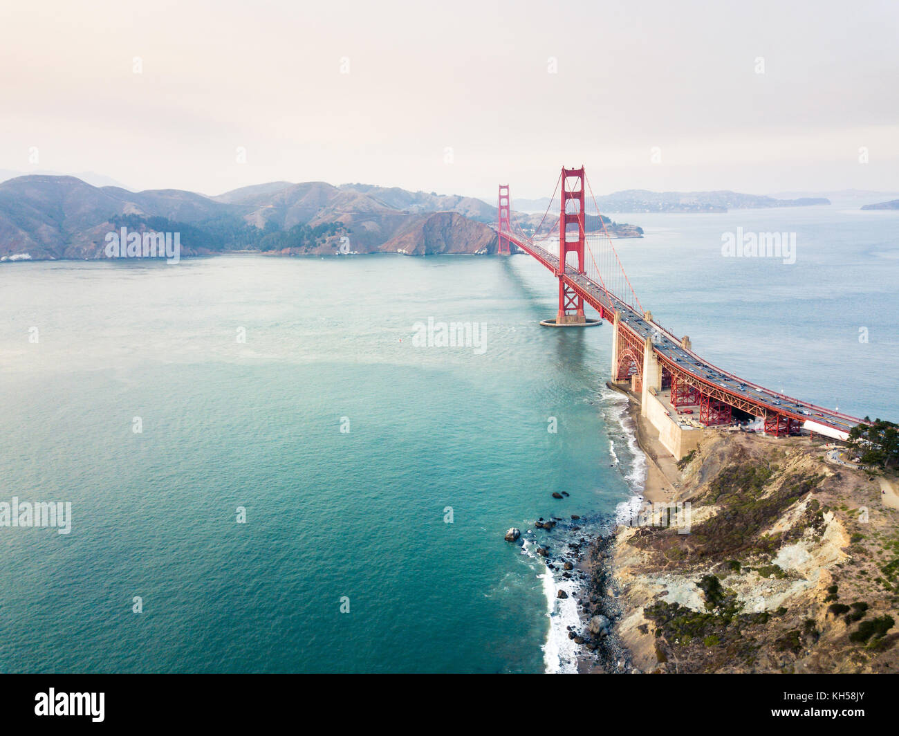 Golden Gate Bridge Luftaufnahme, San Francisco, USA Stockfoto