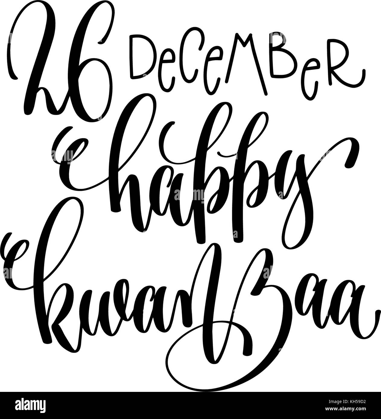 Happy kwanzaa Hand schrift Gratulation Inschrift Stock Vektor