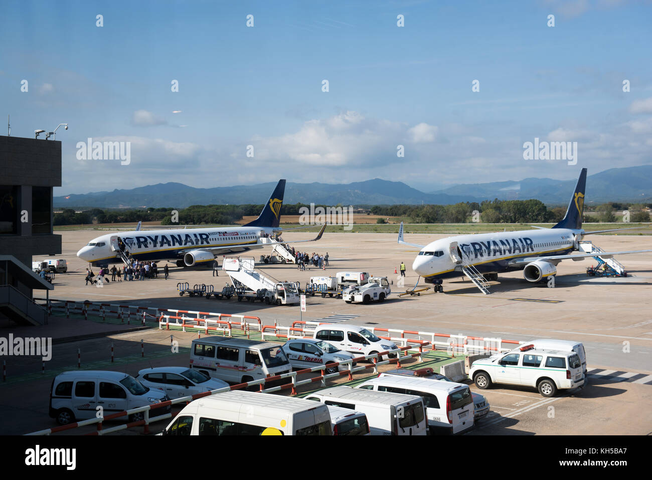 Ryanair am Flughafen Stansted, London Stockfotografie Alamy