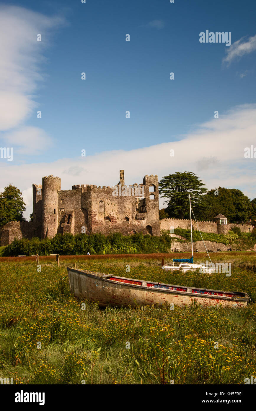 Laugharne castle Stockfoto