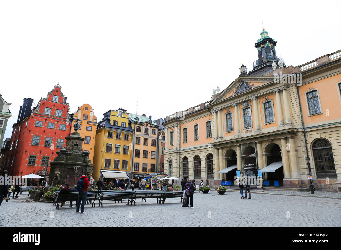 Stockholm, Schweden - 20 September 2017: Gebäude in Stortorget, Gamla Stan, der Altstadt von Stockholm Stockfoto