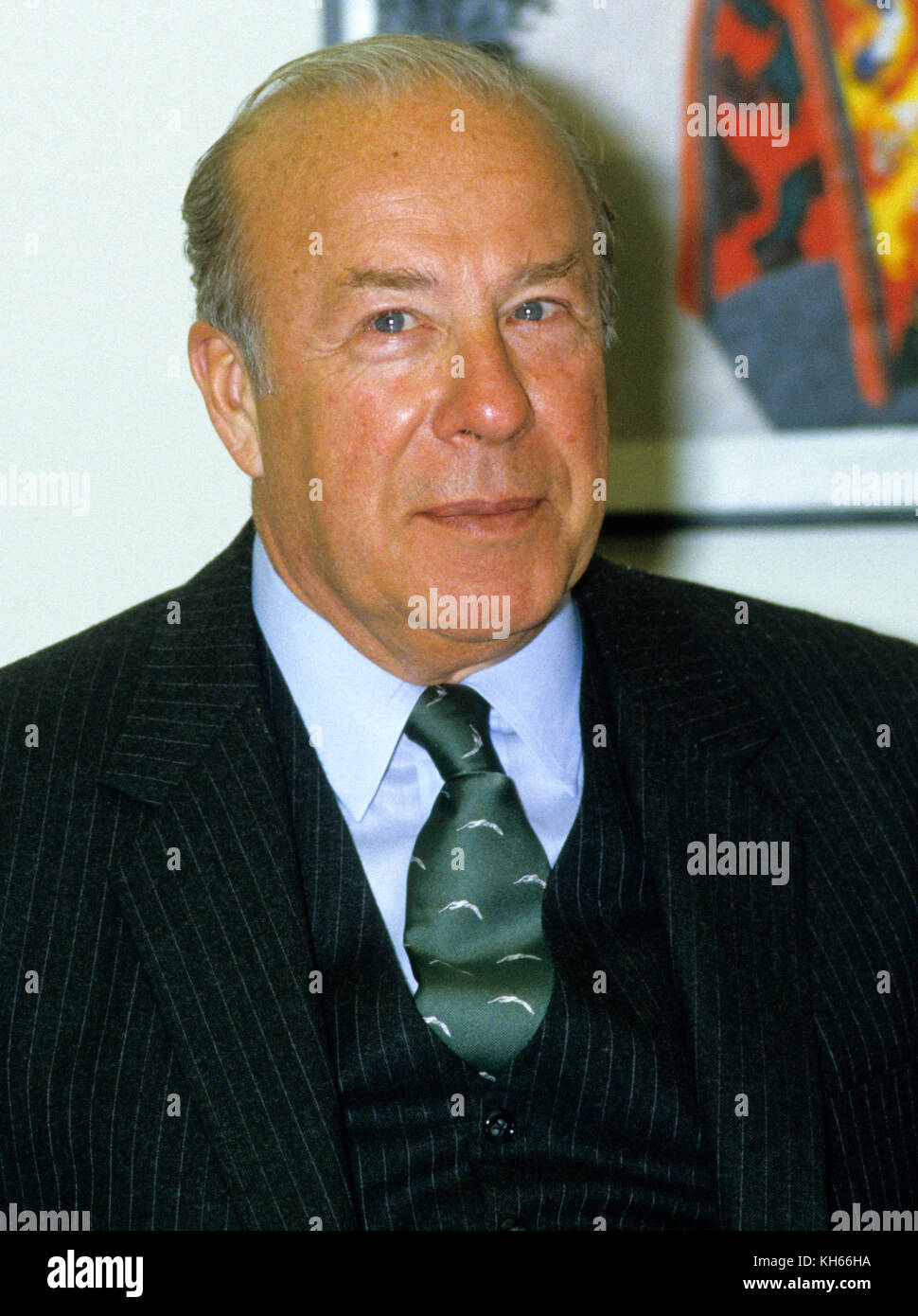 George s. Shultz 1984 amerikanische Ökonom, Geschäftsmann und Staatsmann Stockfoto