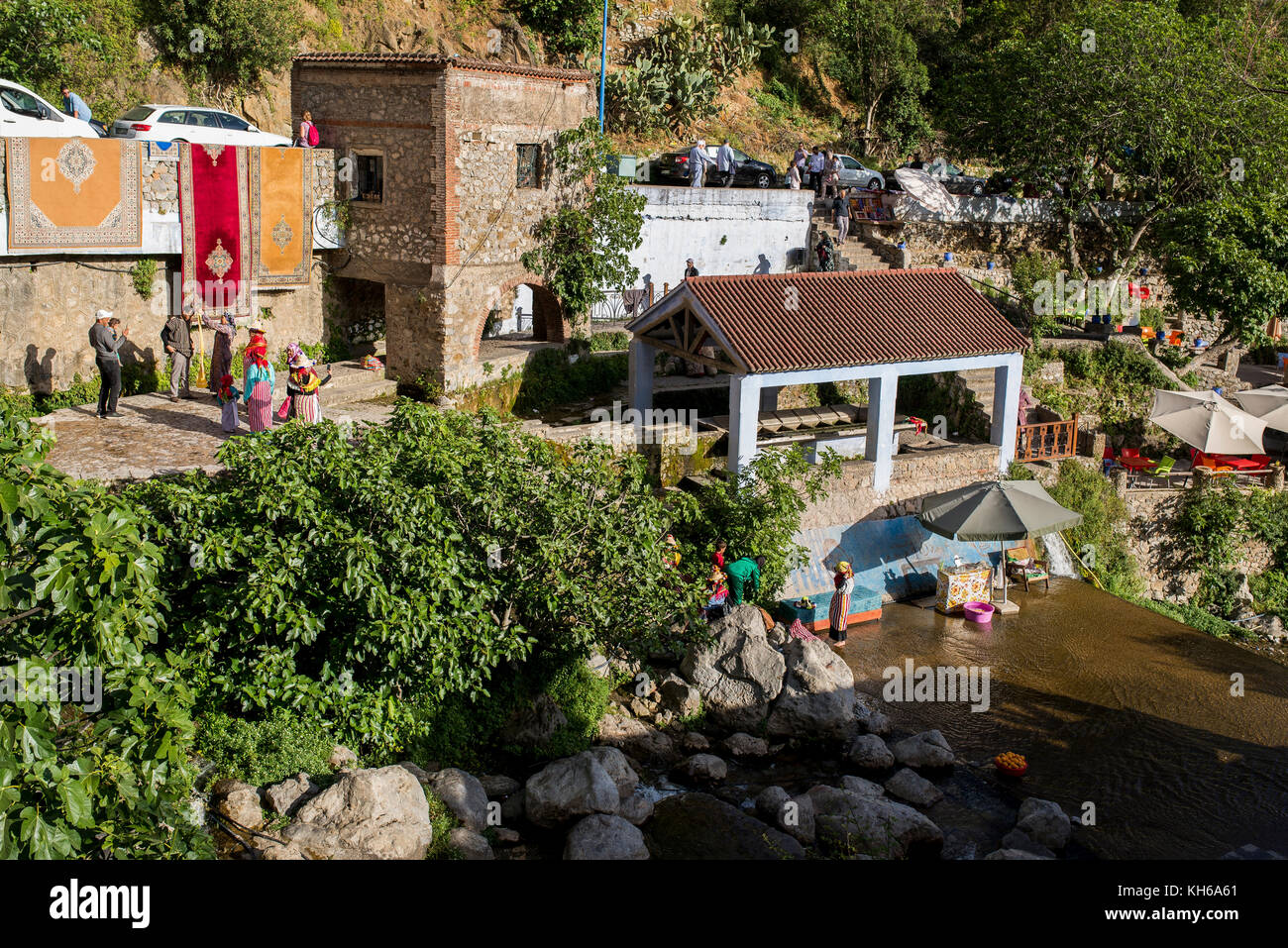 Öffentliche Wäscherei in chaouen, Marokko Stockfoto