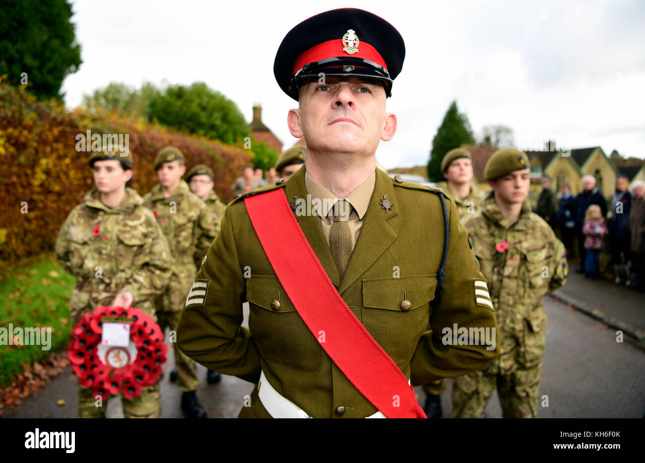 Erinnerung Sonntag, Haslemere, Surrey, Großbritannien, am Sonntag, den 12. November 2017. Stockfoto