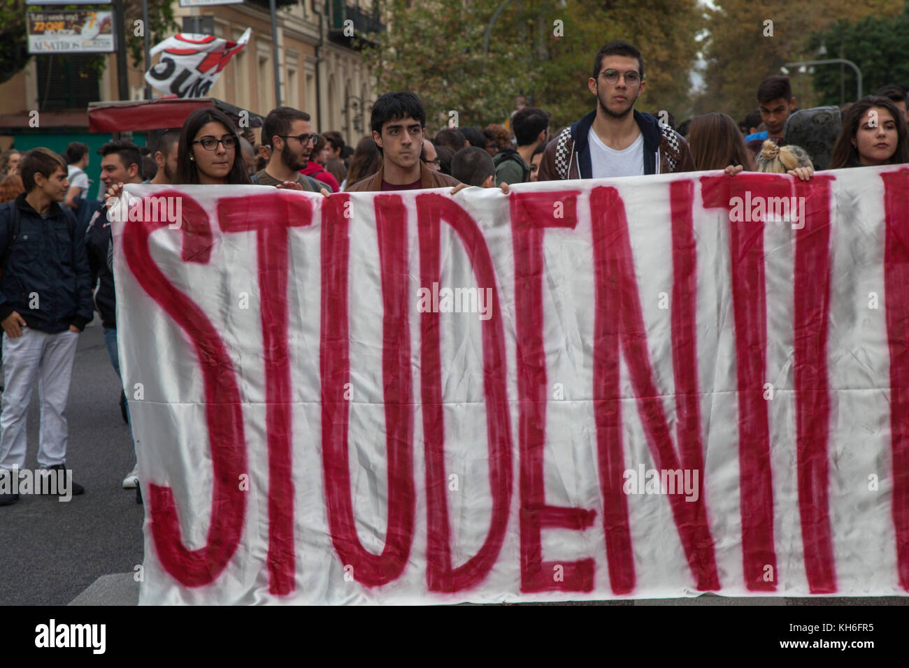 Italien: Studenten protestieren gegen die gute Schule in Palermo Stockfoto