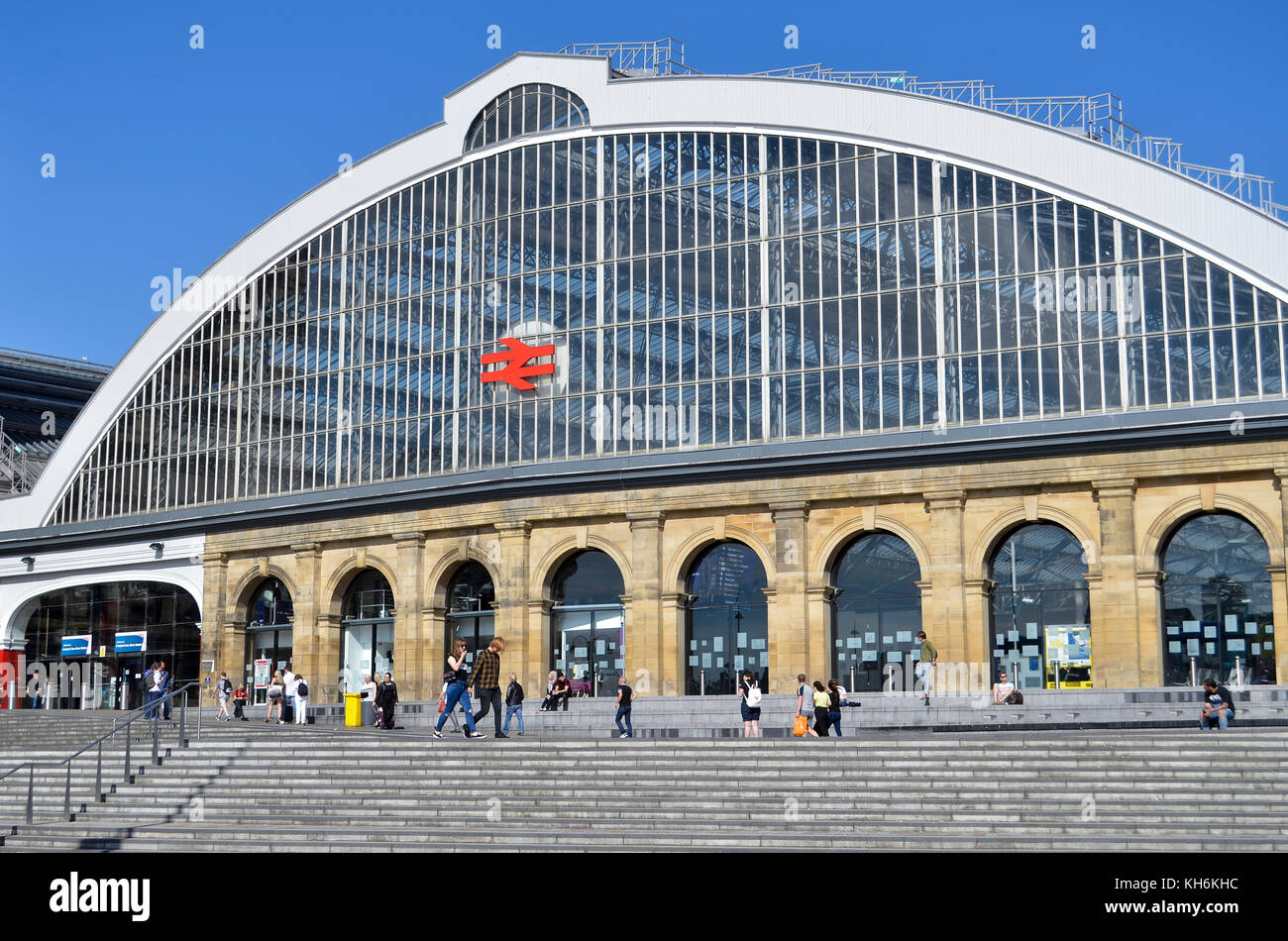 Vom Bahnhof Liverpool Lime Street, Liverpool, Großbritannien. Stockfoto