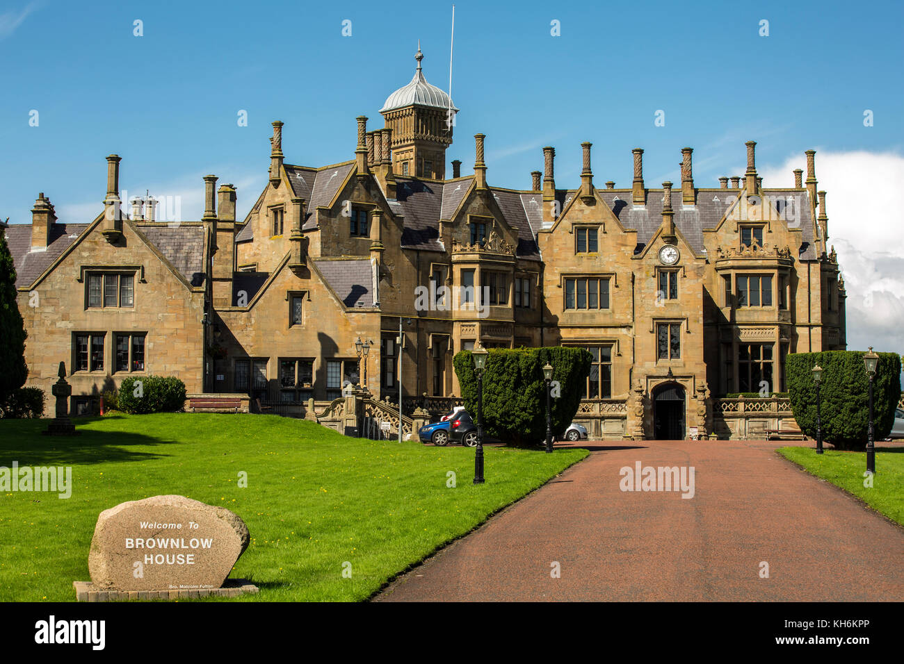 Lurgan.co.armagh. Nordirland - 31. September 2017 - 1883 bronlow Haus gebaut wurde als Hauptquartier während der beiden Weltkriege errichtet fo verwendet wurde Stockfoto