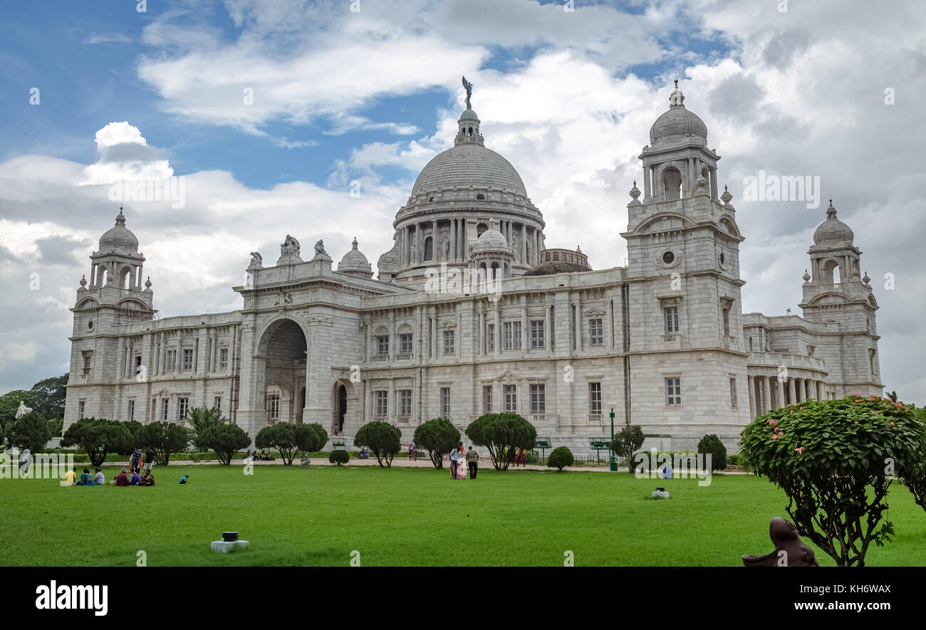 Victoria Memorial - ein weißer Marmor architektonische Denkmal und Museum in der Erinnerung der Queen Victoria in Kolkata, Indien. Stockfoto