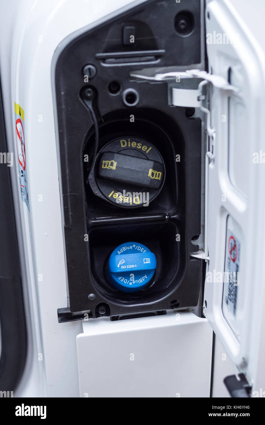 Ad Blue Diesel Kraftstofftank Stockfoto