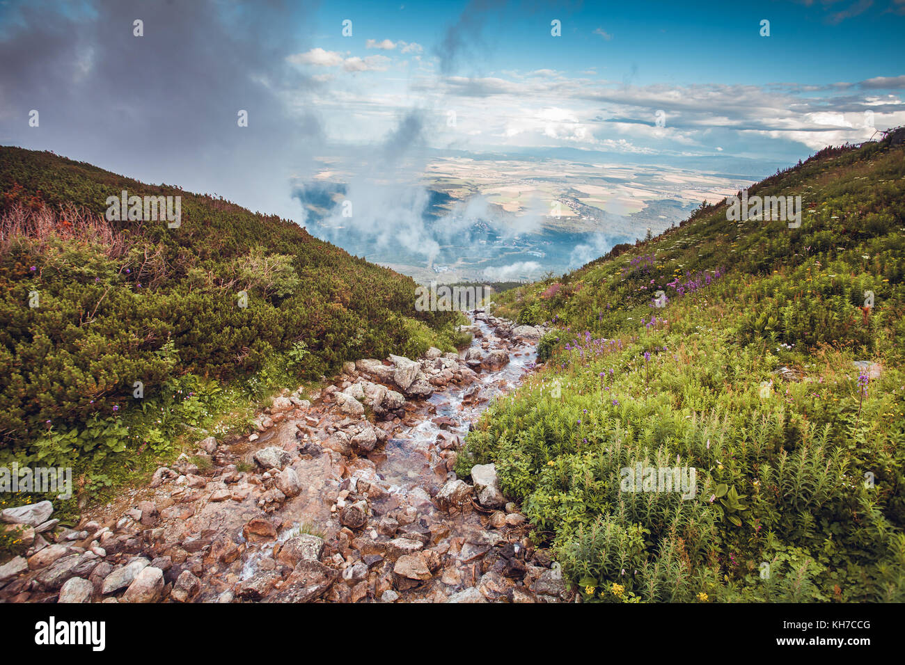 Crystal Creek in Hohe Tatra, Slowakei Stockfoto