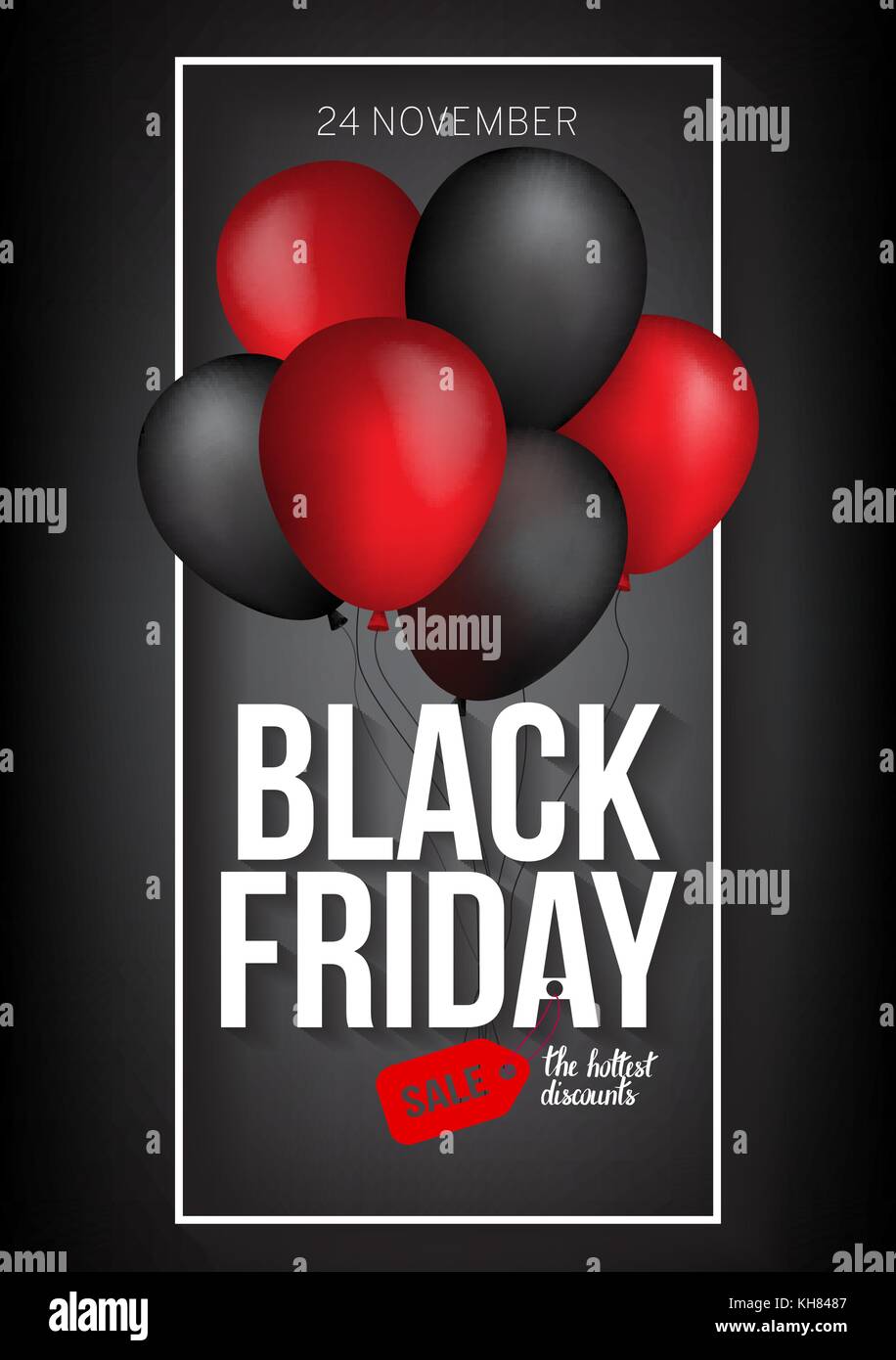 Black Friday Verkauf mit Ballons Stock Vektor
