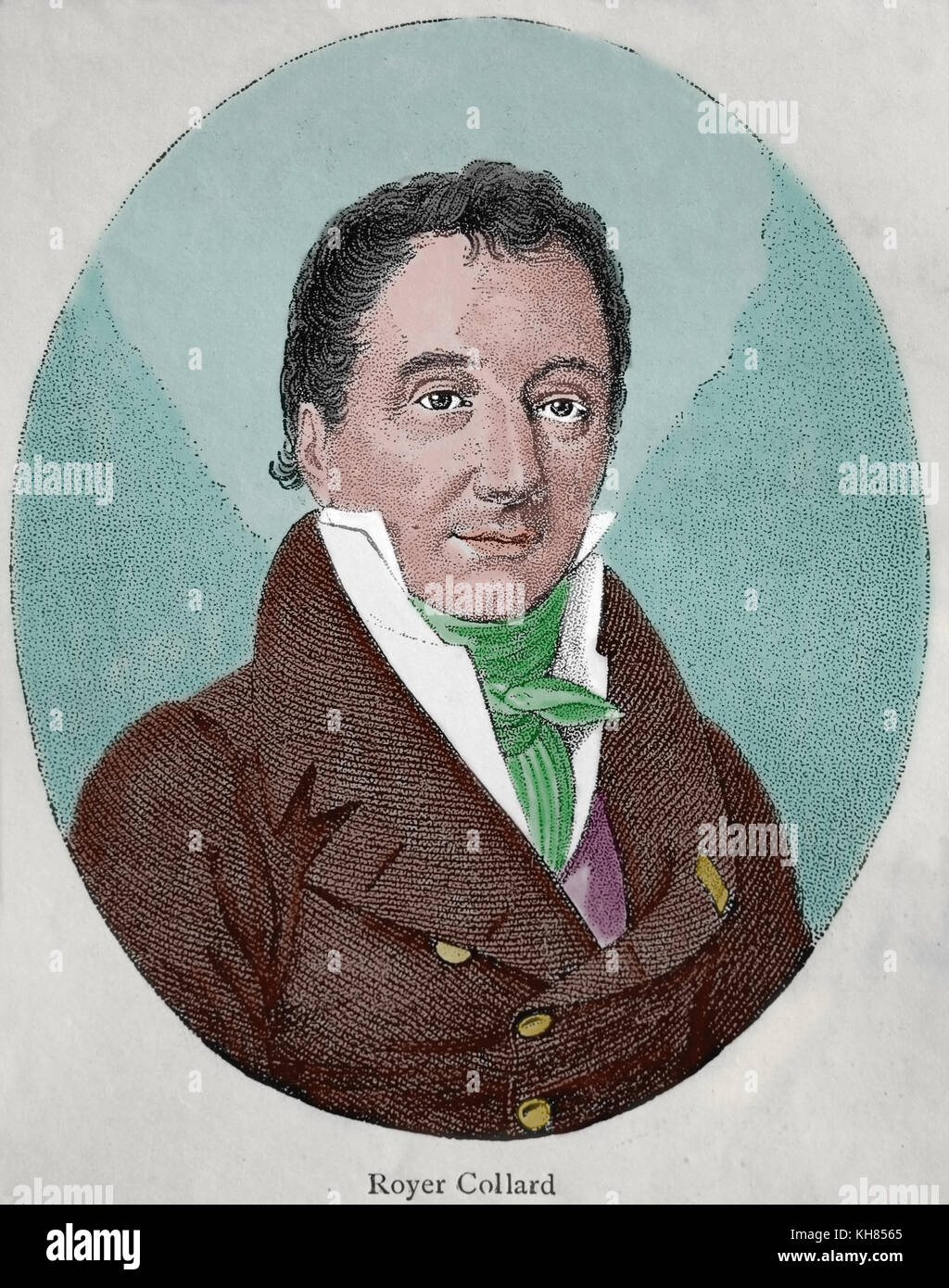 Pierre Paul Royer - Collard (1763-1845) französischer Staatsmann und Philosoph, der Führer der doktrinäre Gruppe. Gravur. Stockfoto