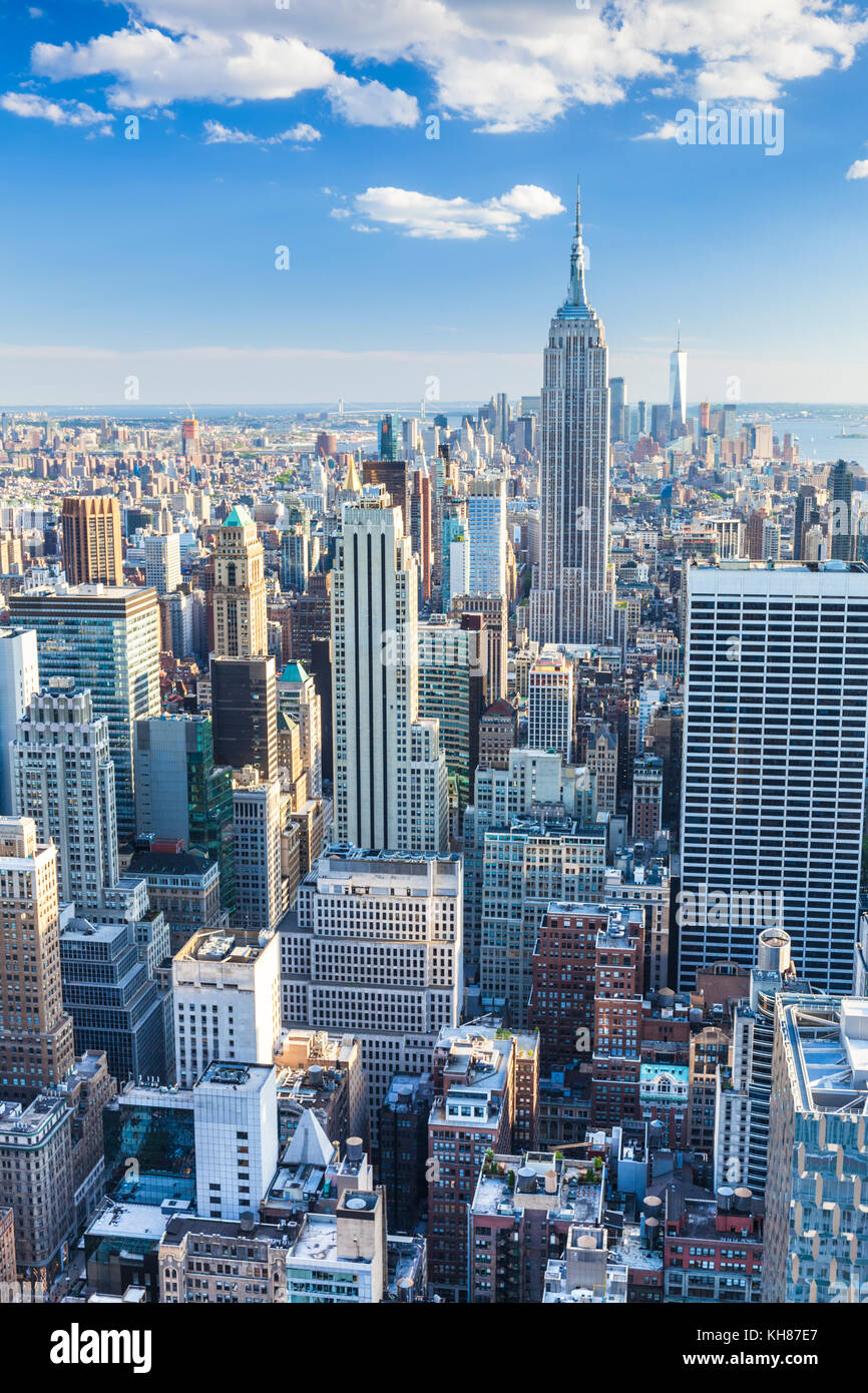 Blick auf die Skyline von Manhattan, New York Skyline, das Empire State Building, New York City, Vereinigte Staaten von Amerika, Nordamerika New York USA New York Stockfoto