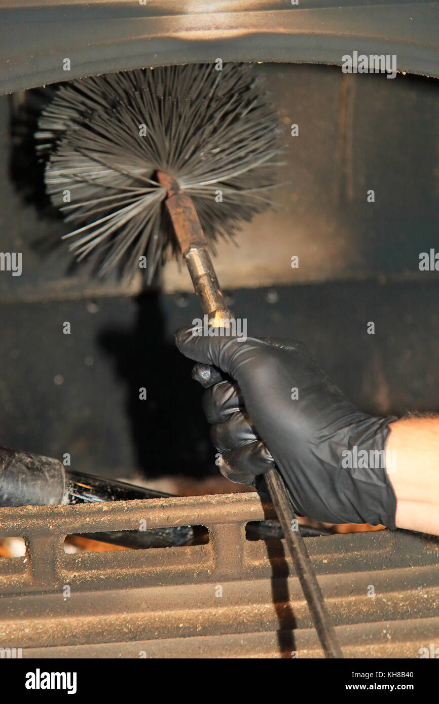 Bürsten durch den Innenraum. Stockfoto