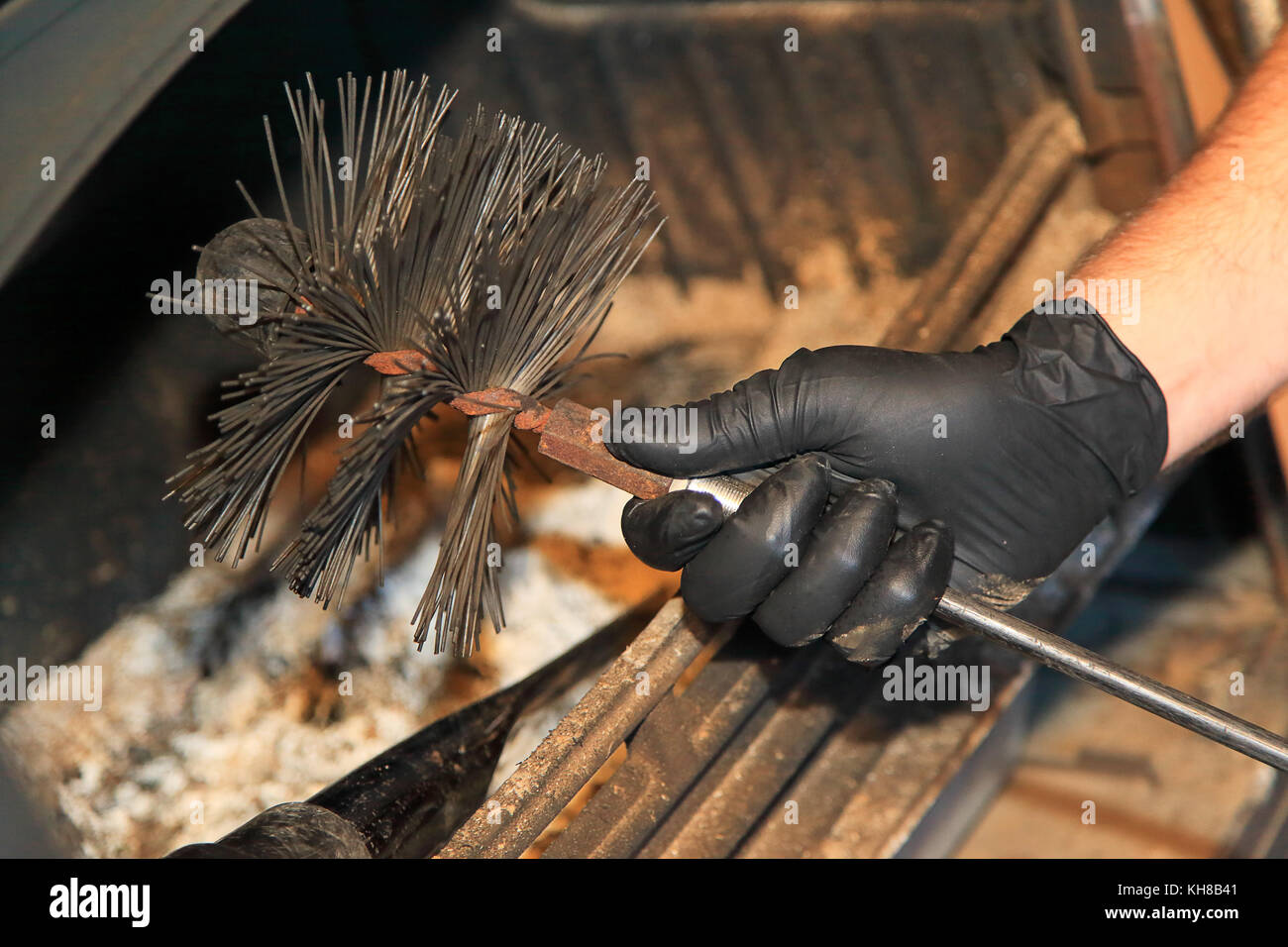 Bürsten durch den Innenraum. Stockfoto