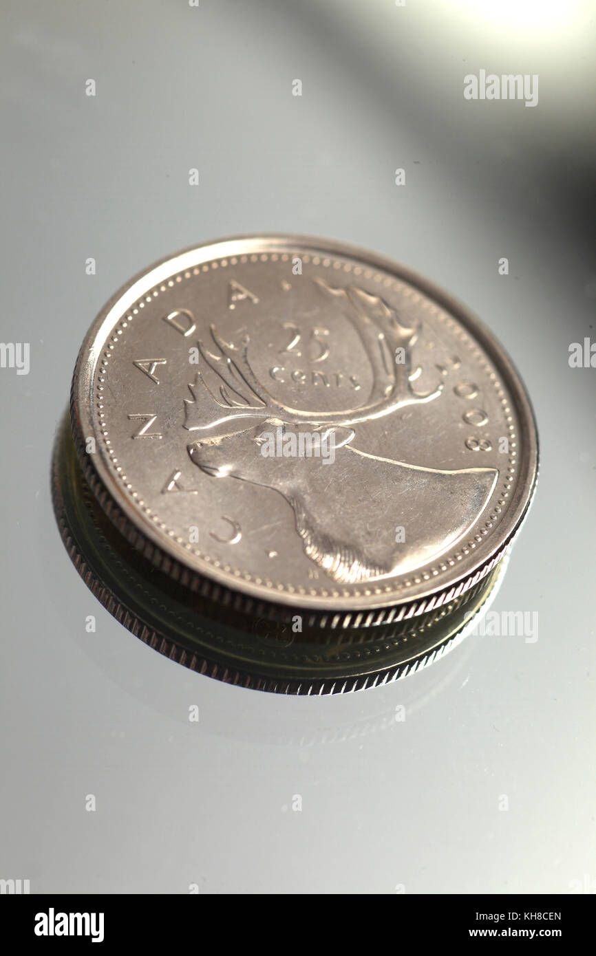 25 Cents. Kanadische Dollar Stockfoto