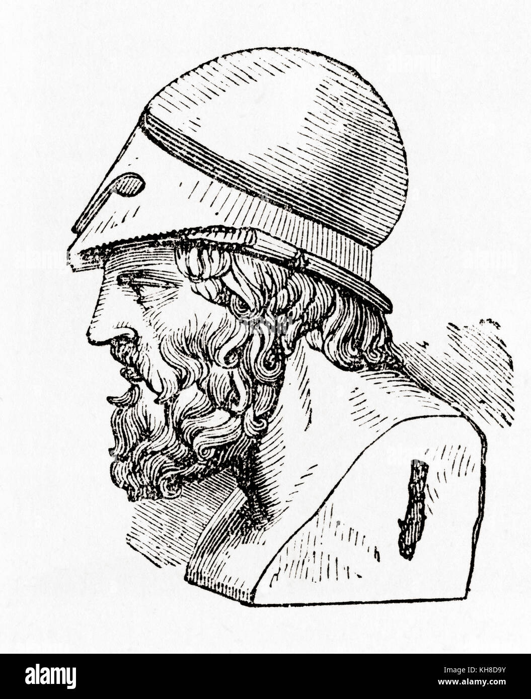 Aristides, 530 v. Chr. – 468 v. Chr. Der alte Athener Staatsmann. Aus Ward and Lock's Illustrated History of the World, veröffentlicht um 1882. Stockfoto