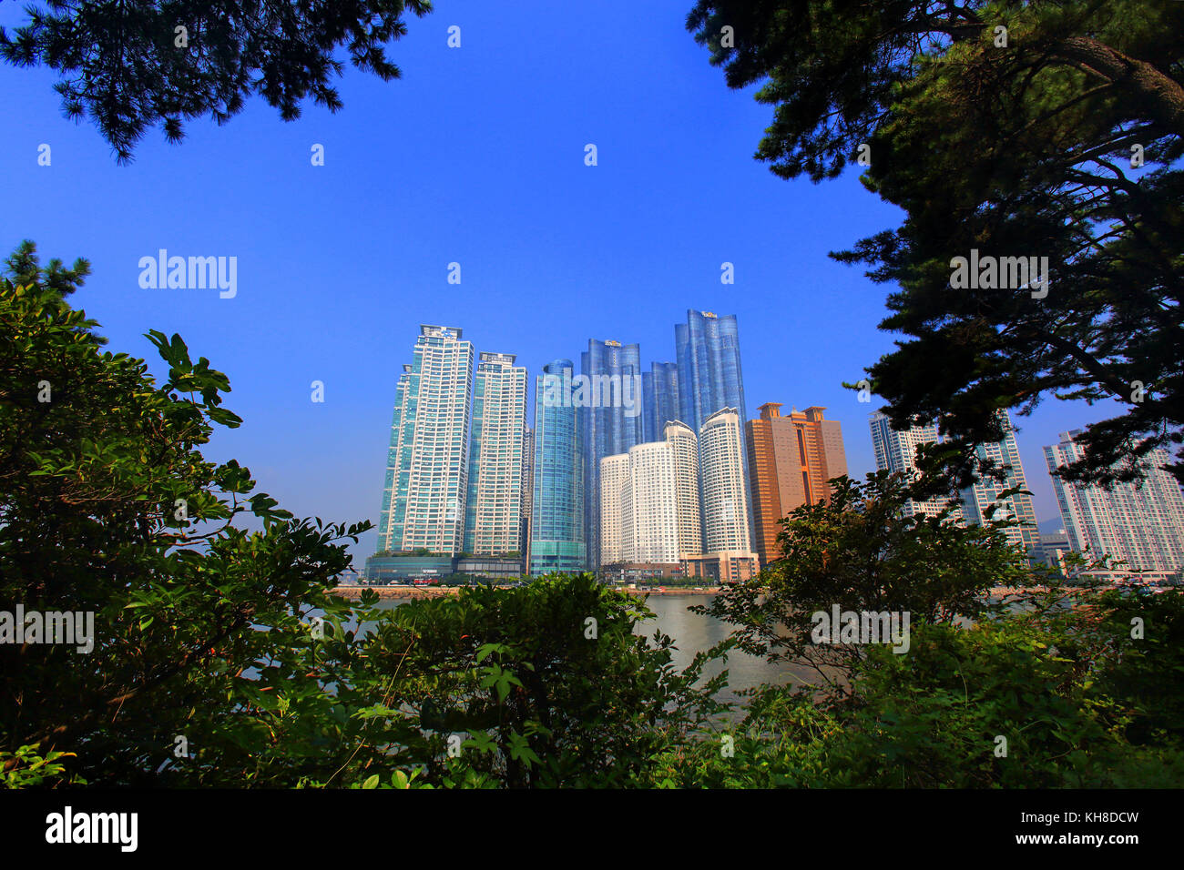 Südkorea, Busan. Marina City. Stockfoto