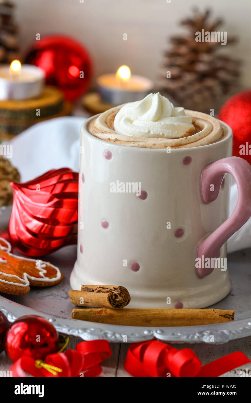Festliche Lebkuchen heiße Schokolade Stockfoto
