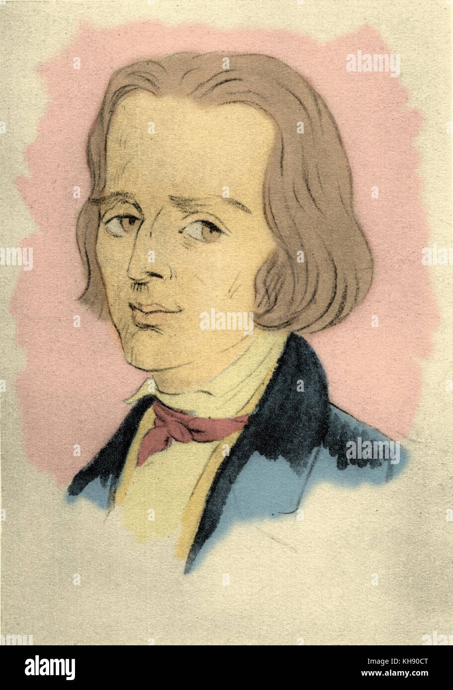 Franz Liszt - Porträt von unbekannter Künstler, C. 1837, Paris, Frankreich. Ungarische Pianist und Komponist, 22. Oktober 1811 - vom 31. Juli 1886. Stockfoto