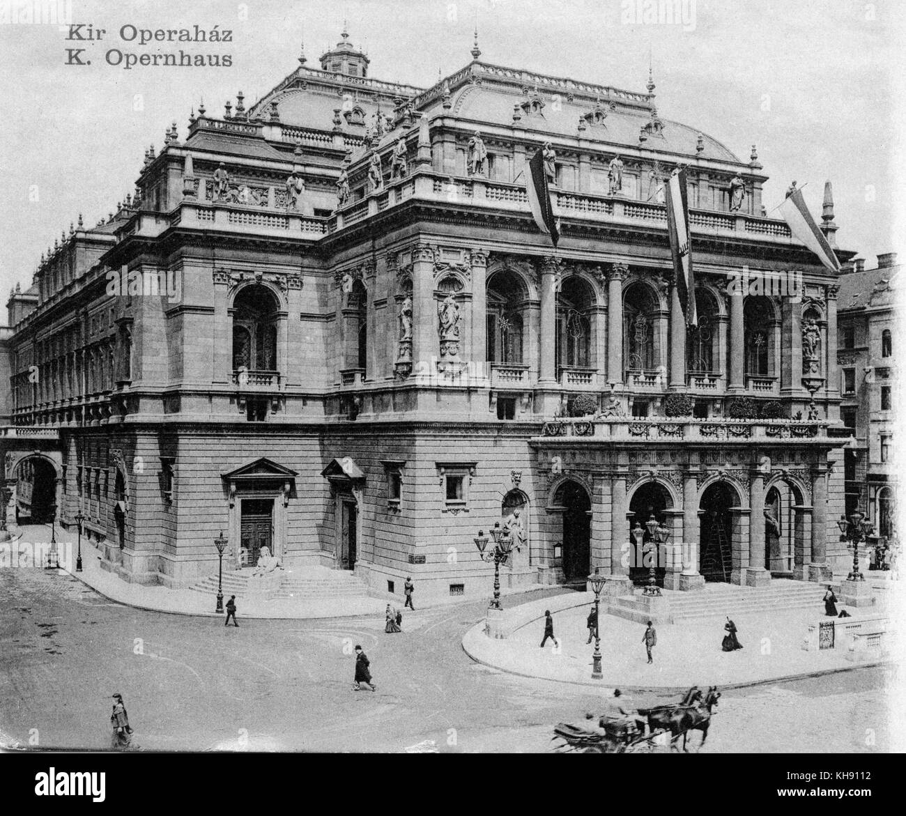 Oper, Budapest, Ungarn. (Ungarisch: Kir Operahàz), C. 1900. Stockfoto