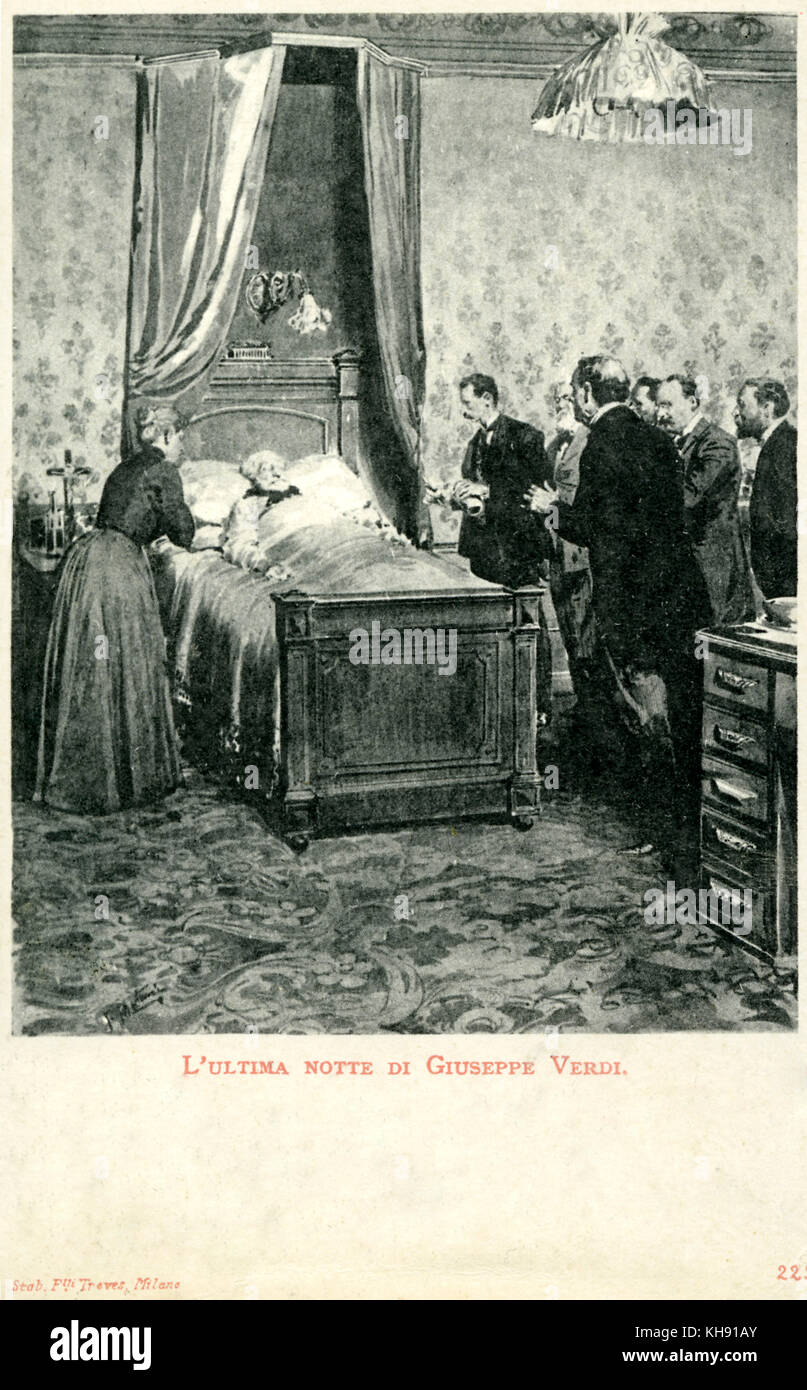 Giuseppe Verdis letzte Nacht.. Italienischer Komponist, 9 oder 10 Oktober 1813 - 27. Januar 1901. Stockfoto