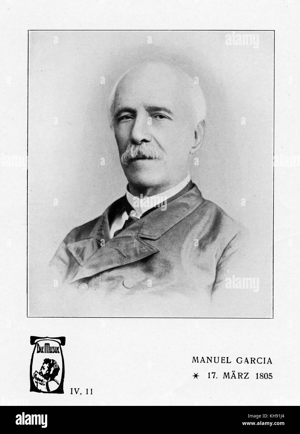 Manuel Patricio Rodríguez García-Portrait von Spanischen vocal Lehrer und Sohn des Spanischen Tenor, Manuel Garcia, 1805-1906. Professor an der Königlichen Akademie für Musik, 1848-1895. Stockfoto