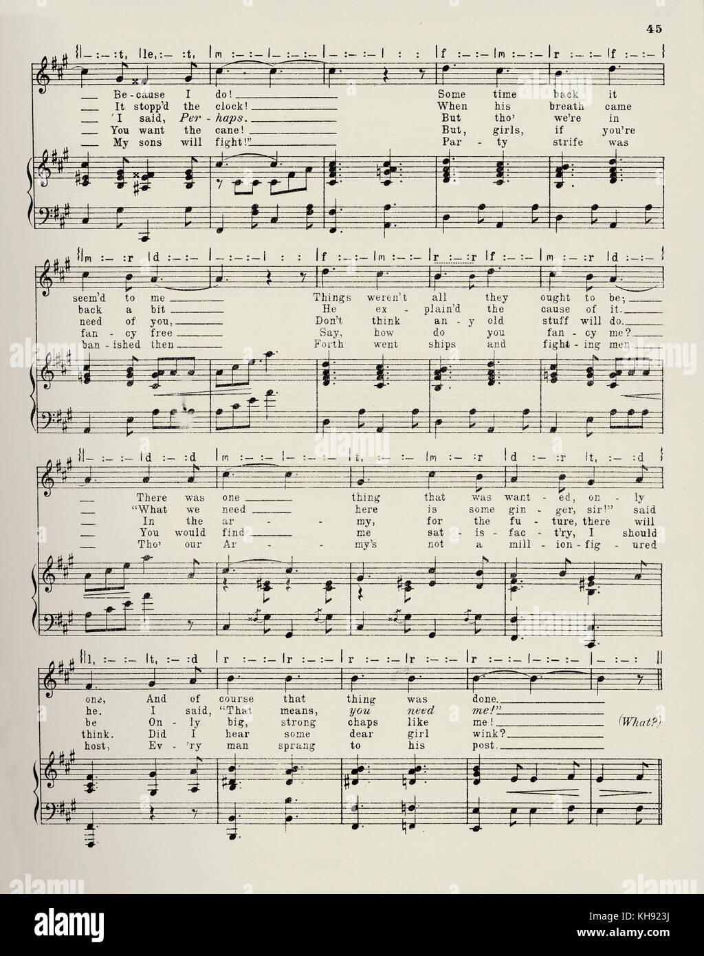 "Die Armee von Zu-Tag's All Right'-Song geschrieben von Fred W. Leigh und komponiert von Kenneth Lyle. 1914. Beliebte während des Zweiten Weltkrieges 1. Seite 2 von 4. Stockfoto