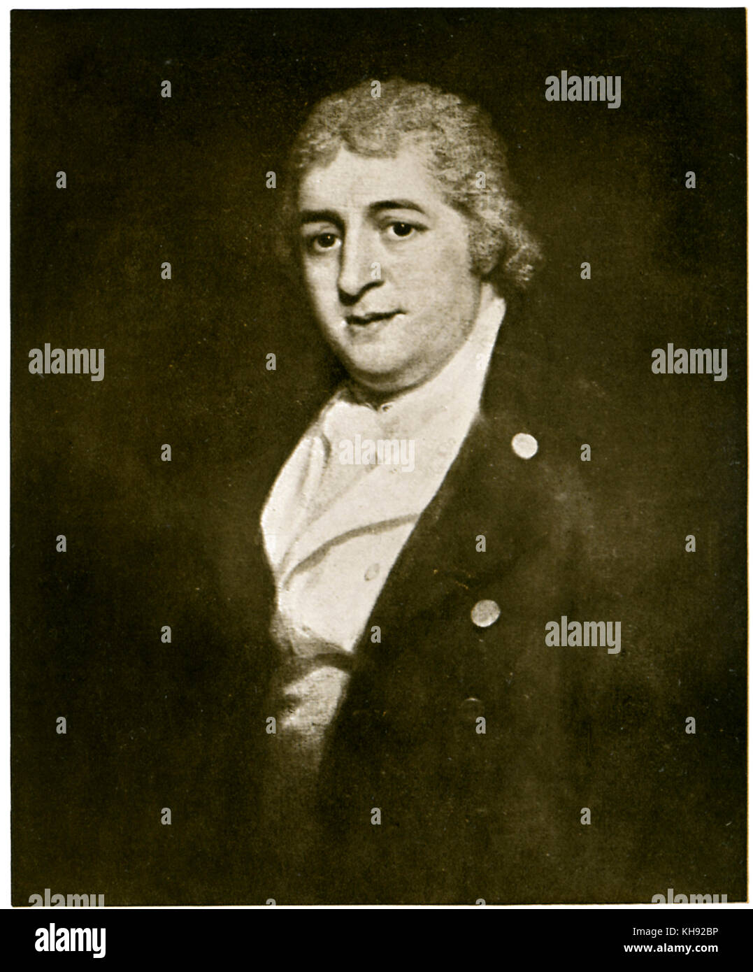Charles Dibdin - britische Musiker, Dramatiker, Schriftsteller, Schauspieler und Liedermacher. Nach dem Gemälde von 1799. Vom 4. März 1745? - 25. Juli 1814. Stockfoto